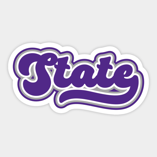 Retro State Script // Kansas Purple Proud Sticker by SLAG_Creative